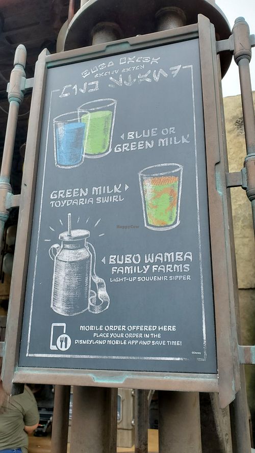 Menu at Disneyland - Milk Stand in Anaheim