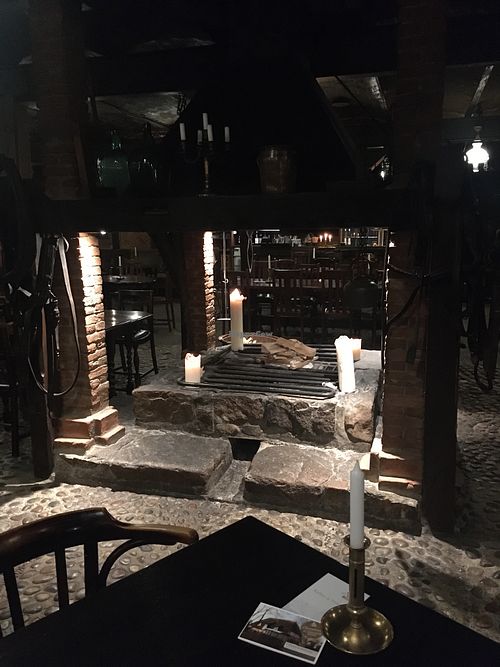 The central chimney  at Antik-Hof in Bissee