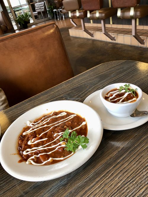 Bowl of chili vs side of chili 😊  at Vertical Diner and The Gold Room in Portland