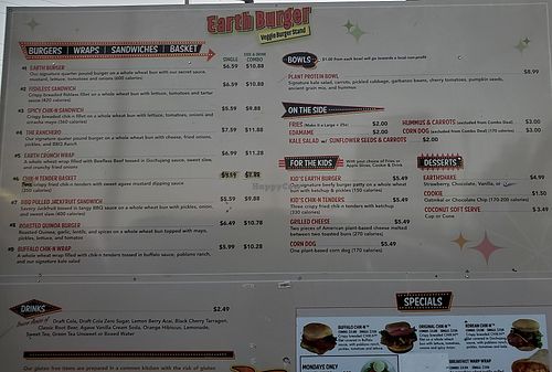 Menu at Earth Burger - Nacogdoches Rd in San Antonio