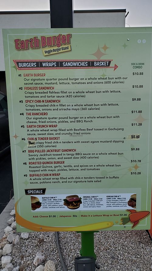 Menu at Earth Burger - Nacogdoches Rd in San Antonio