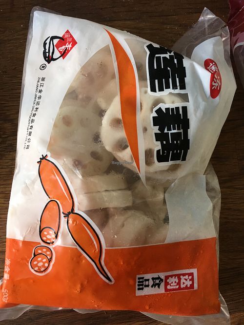 Frozen lotus root at Supermercado Chen in Lisbon