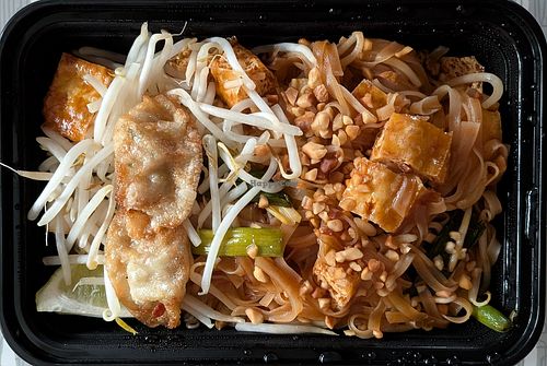 Pad Thai with tofu and no egg or fish sauce at Poompui - Food Cart in Portland