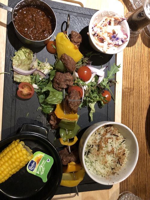 Vegan kofta with substations of corn and coleslaw  at Burnbrae in Bearsden