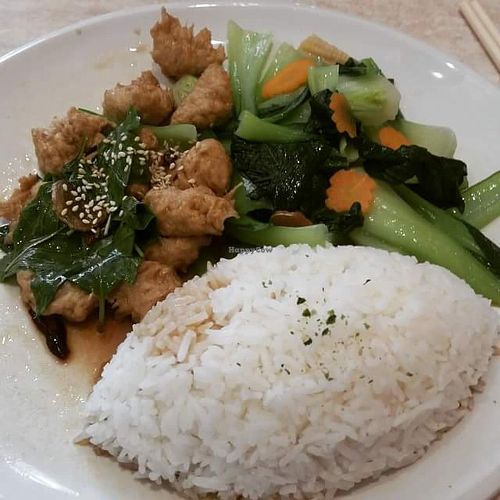 chicken style soy stir-fry with vegetables and rice. yummo!  at Tea Master in Fortitude Valley
