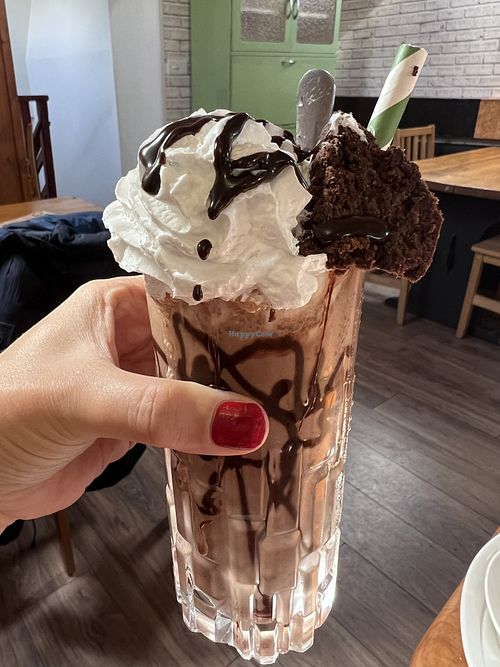 chocolate brownie milkshakee  at The Eating Gorilla in Penrhyndeudraeth