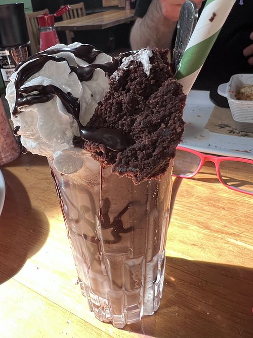 chocolate brownie milkshakee  at The Eating Gorilla in Penrhyndeudraeth