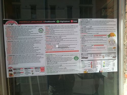 Their menu outside at Pizza Panorama in Castanet-tolosan
