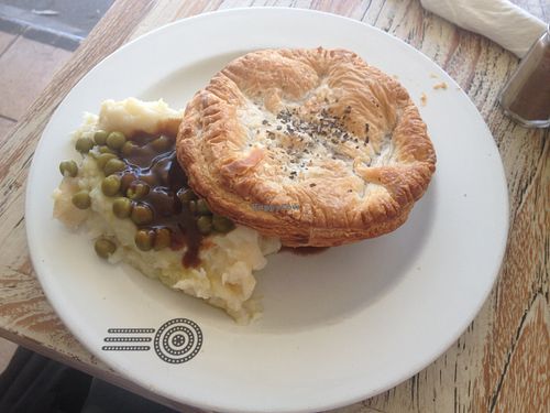 Pie with mash & gravy at Funky Pies in Bondi Beach