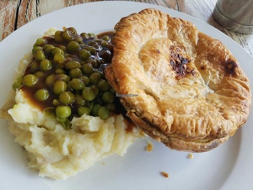 sweet potato pie with peas and mash at Funky Pies in Bondi Beach