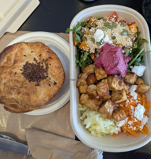 Funky Chunky pie and takeaway Messy Summer Salad at Funky Pies in Bondi Beach
