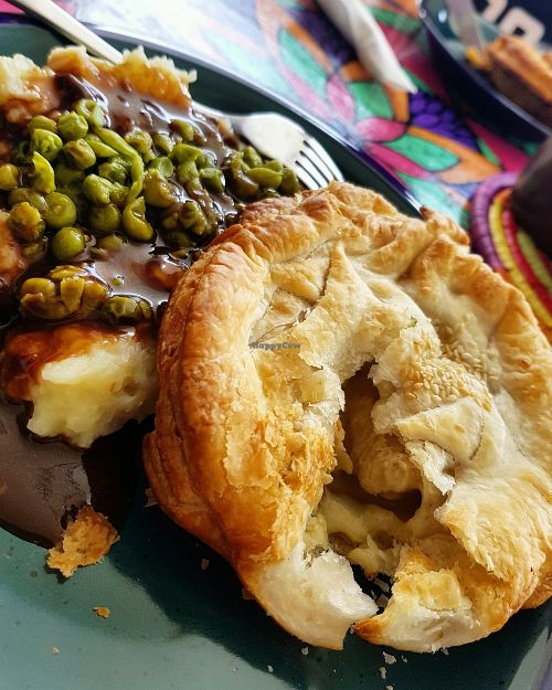 eezy cheezy chikn pie with potato & gravy at Funky Pies in Bondi Beach