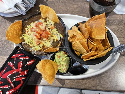 Bean dip with vegan protein option  at Mesa in Hamilton