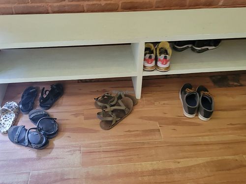 Place shoes here at OR2K in Kathmandu