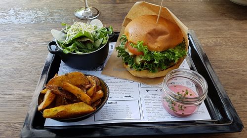 Vegan burger at Retro Kohvik in Kuressaare
