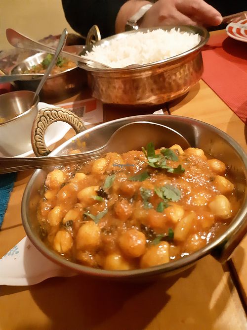Chana masala + rice #Veganuary at Megha Halal Cuisine in Madrid