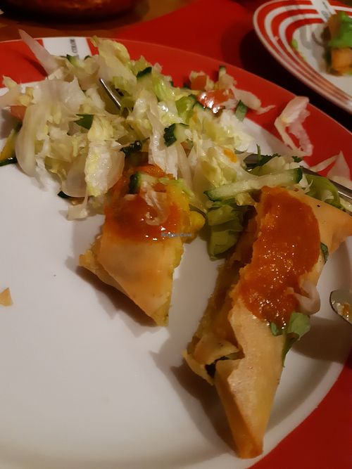 Vegetable samosa #Veganuary at Megha Halal Cuisine in Madrid