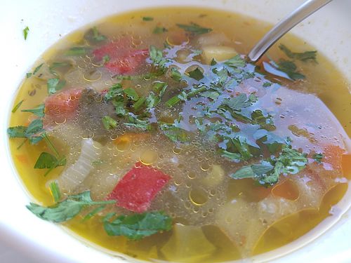 Vegetable soup at Antigoni in Berat