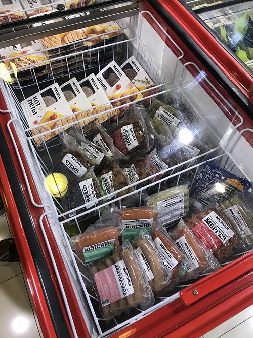 Sausages and steaks  at Edim Polezno - Sovetskaya in Irkutsk