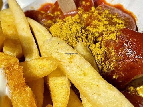 fries & currywurst at Curry 61 in Berlin