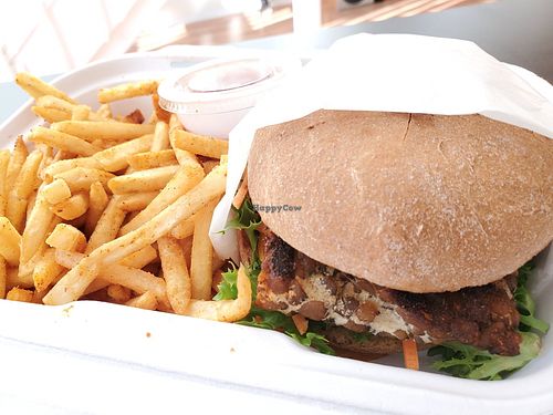 Scorpion burger and native fries - Old-school... It's still available but not on the menu at Native Foods in West Los Angeles