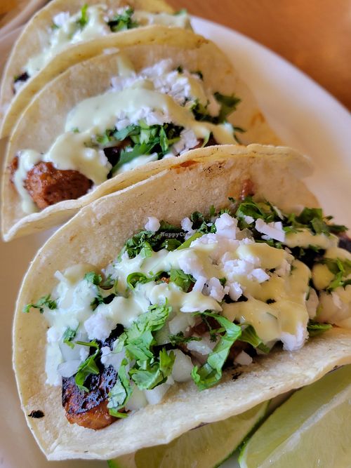 BBQ pork street tacos at Native Foods in West Los Angeles