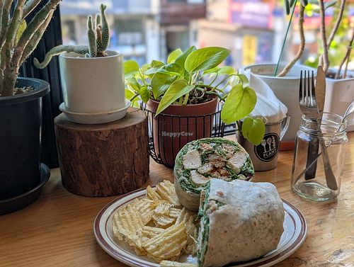Tofu Caesar Wrap at Plant Cafe & Kitchen - Itaewon in Seoul