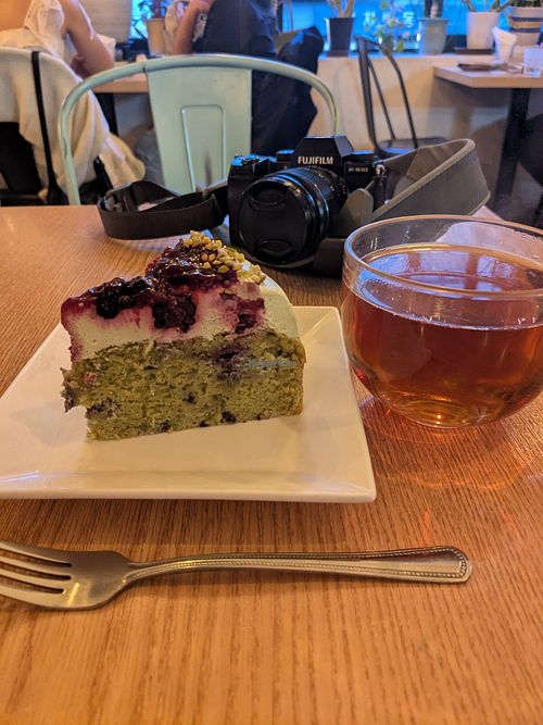 Couldn't resist taking a bite before taking a picture at Plant Cafe & Kitchen - Itaewon in Seoul