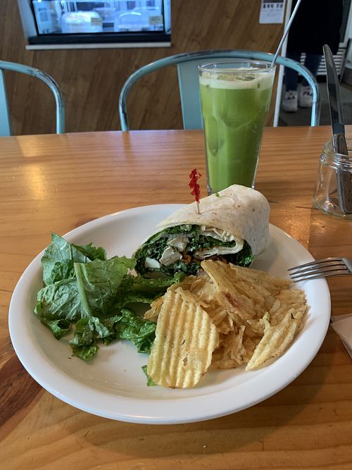 Cesar wrap and green juice at Plant Cafe & Kitchen - Itaewon in Seoul