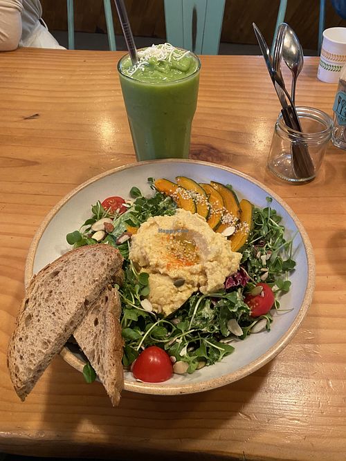 Salad and smoothie. So good! at Plant Cafe & Kitchen - Itaewon in Seoul