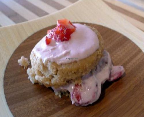 Vegan strawberry shortcake at Golden Mean in Santa Monica