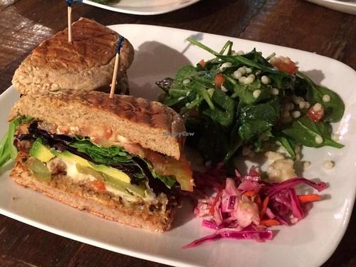 The works burger at Golden Mean in Santa Monica