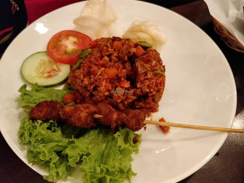 Petai fried rice without eggs. We asked for extra spicy  at Warung Ijo in Central Singapore