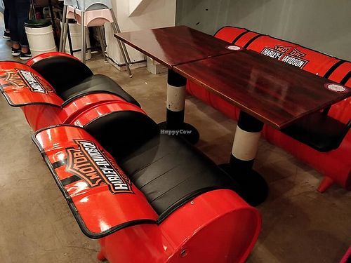 restaurant interior - Harley-Davidison chairs  at Warung Ijo in Central Singapore