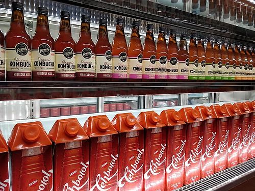 Kombucha and Tehbotol at Warung Ijo in Central Singapore