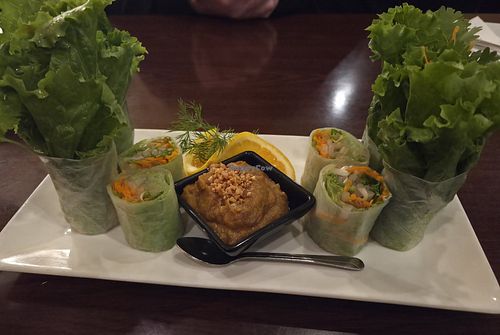 Vegetable spring rolls at Aiyara Thai Restaurant in Paris