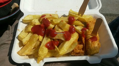 Vegan sausage and chips at Minchella's in Sunderland