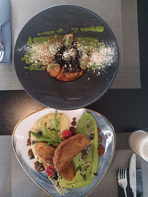 Sweet potato gnocchi & king seitan. at Urban & Veggie in Dubrovnik
