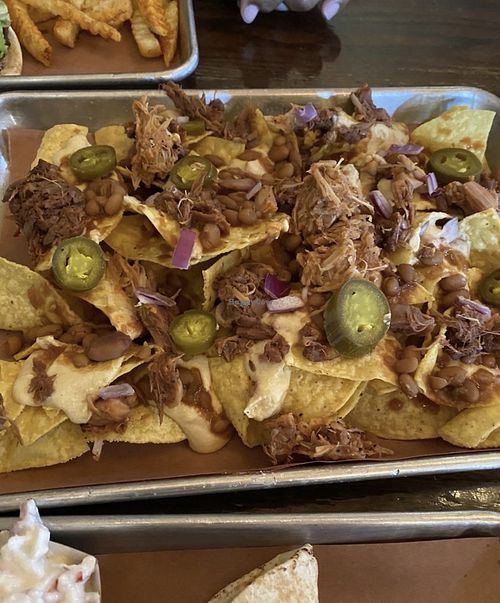 Jackfruit nachos were just okay. Didn’t like that cashew chz  at Smokee Mo's St Louis BBQ in St Louis