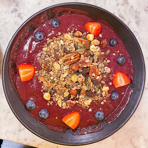 açai bowl at Fego in Cobham