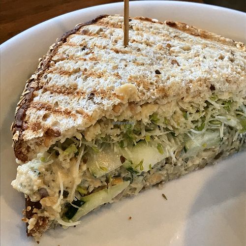 “Chickpea Sunflower Sandwich” - vegan at Uptown Cafe in Valparaiso