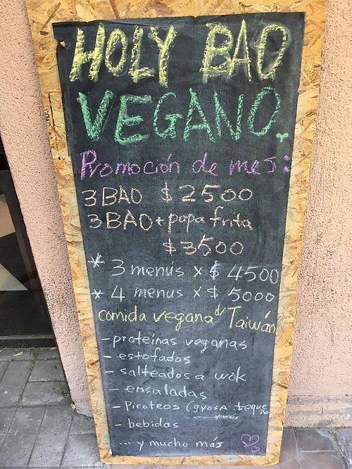 menu at Holy Bao in Santiago