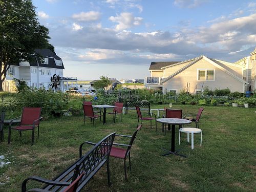 Garden area at La Orilla in Ogunquit
