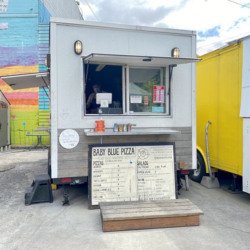 Trailer at Baby Blue Woodfired Pizza - Food Cart in Portland