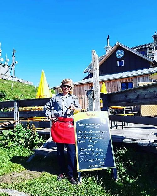 Menu with vegan options at Speiereck-Hütte in Salzburg