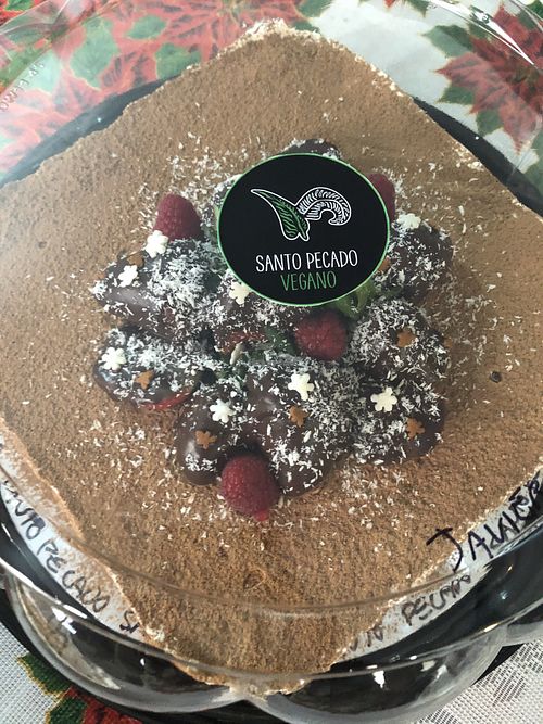 Tiramisu at Santo Pecado Vegano in Mexico City