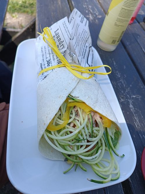 Vegan teriyaki wrap at Caféet i Tyresta By in Vendelsoe