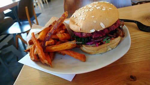 Sweet heat vegan burger at B.GOOD in Vernon Hills