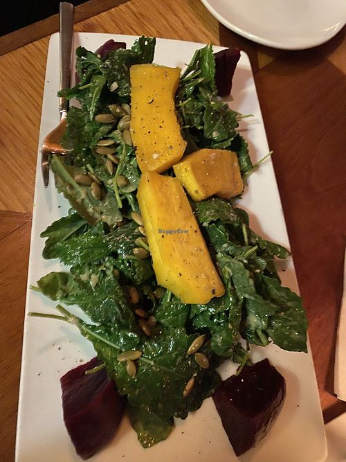 Roasted beet and pumpkin salad  at Mews in Provincetown