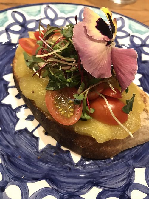 Marguerita toast with homemade manioc cheeze at Casa Graviola in Brasilia